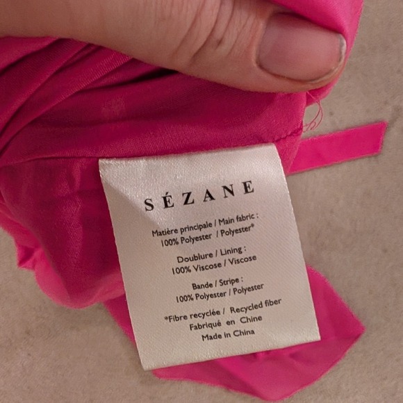 Sezane NWT Nohola Mini Dress Rose Pink Halter Ruffle Tie Back Belted- Size 4 - Picture 7 of 8